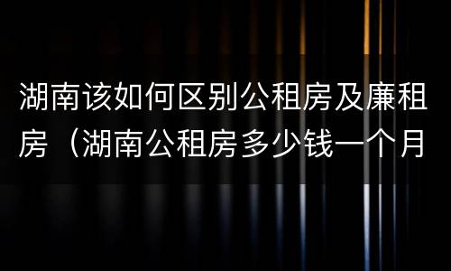 湖南该如何区别公租房及廉租房（湖南公租房多少钱一个月）