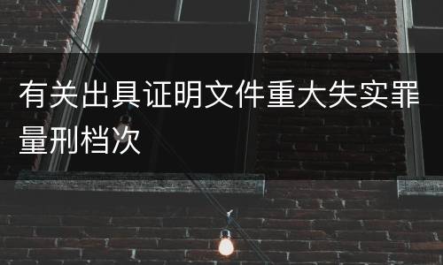 有关出具证明文件重大失实罪量刑档次