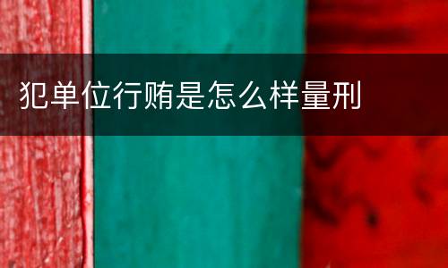 犯单位行贿是怎么样量刑