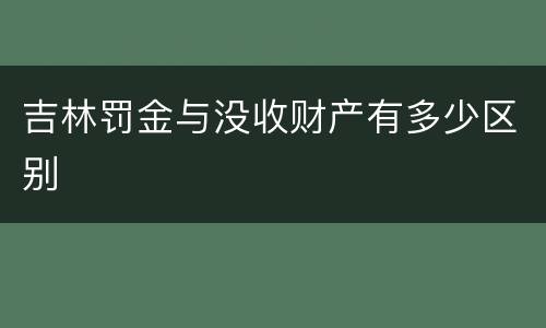 吉林罚金与没收财产有多少区别