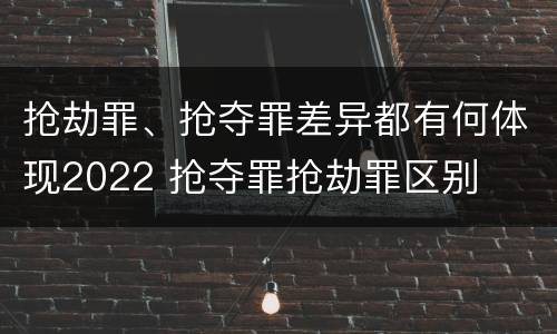 抢劫罪、抢夺罪差异都有何体现2022 抢夺罪抢劫罪区别