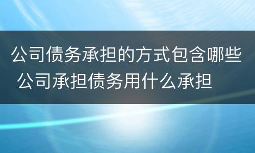 公司债务承担的方式包含哪些 公司承担债务用什么承担