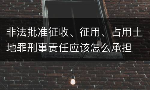 非法批准征收、征用、占用土地罪刑事责任应该怎么承担