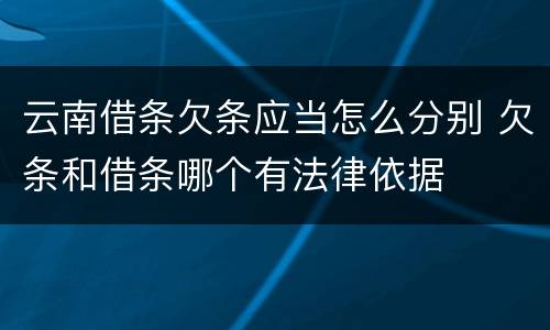 云南借条欠条应当怎么分别 欠条和借条哪个有法律依据
