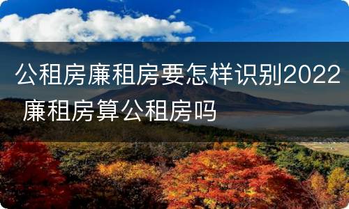 公租房廉租房要怎样识别2022 廉租房算公租房吗