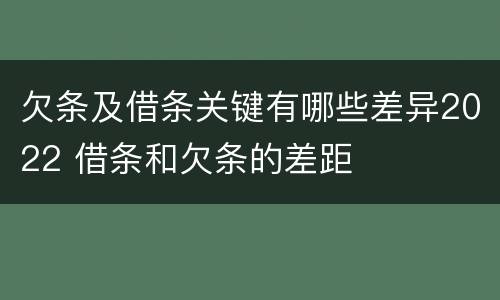 欠条及借条关键有哪些差异2022 借条和欠条的差距