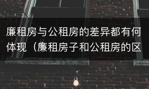 廉租房与公租房的差异都有何体现（廉租房子和公租房的区别）