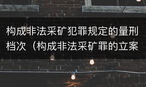 构成非法采矿犯罪规定的量刑档次（构成非法采矿罪的立案标准）