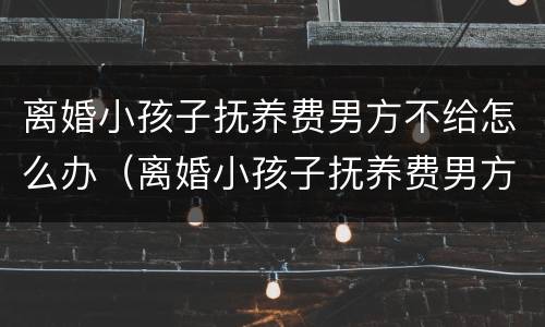 离婚小孩子抚养费男方不给怎么办（离婚小孩子抚养费男方不给怎么办理）