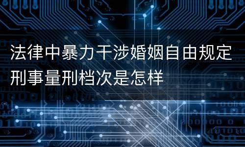 法律中暴力干涉婚姻自由规定刑事量刑档次是怎样