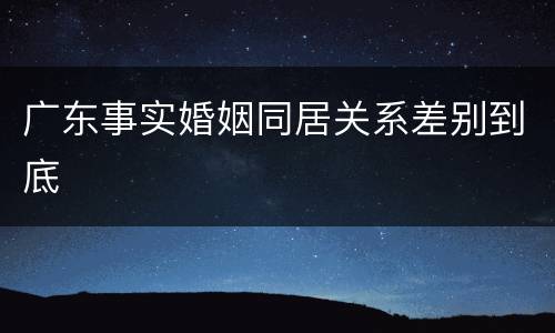 广东事实婚姻同居关系差别到底