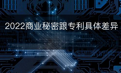 2022商业秘密跟专利具体差异