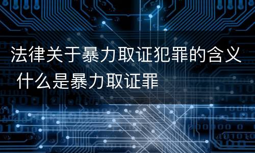 法律关于暴力取证犯罪的含义 什么是暴力取证罪