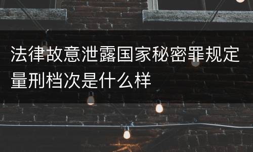 法律故意泄露国家秘密罪规定量刑档次是什么样
