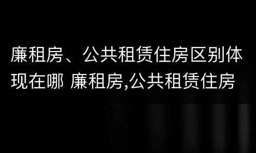 廉租房、公共租赁住房区别体现在哪 廉租房,公共租赁住房区别体现在哪里