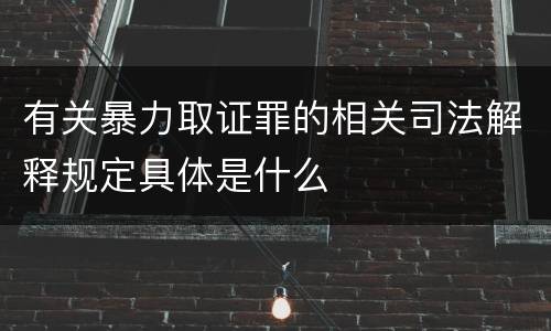 有关暴力取证罪的相关司法解释规定具体是什么