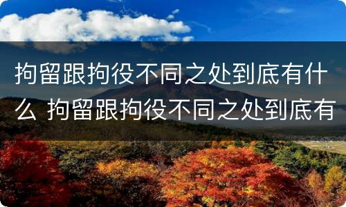 拘留跟拘役不同之处到底有什么 拘留跟拘役不同之处到底有什么影响