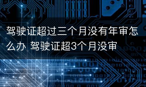 驾驶证超过三个月没有年审怎么办 驾驶证超3个月没审