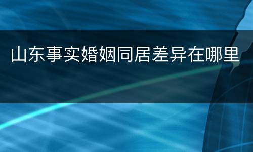 山东事实婚姻同居差异在哪里