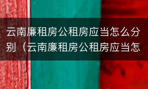 云南廉租房公租房应当怎么分别（云南廉租房公租房应当怎么分别购买）