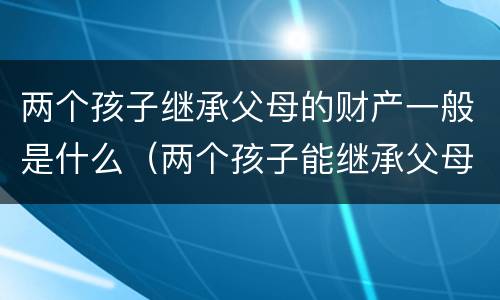 两个孩子继承父母的财产一般是什么（两个孩子能继承父母的全部财产吗）