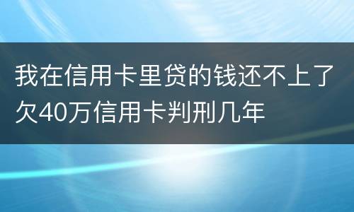 我在信用卡里贷的钱还不上了欠40万信用卡判刑几年
