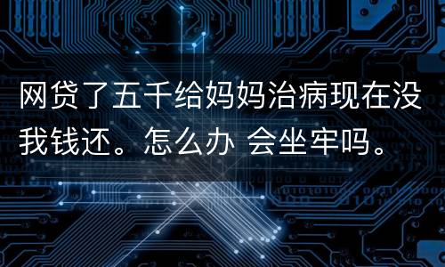 网贷了五千给妈妈治病现在没我钱还。怎么办 会坐牢吗。