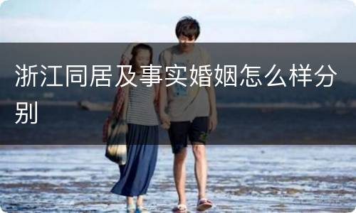浙江同居及事实婚姻怎么样分别