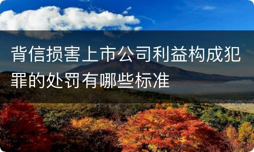 背信损害上市公司利益构成犯罪的处罚有哪些标准