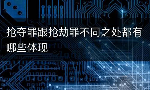 抢夺罪跟抢劫罪不同之处都有哪些体现