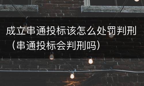 成立串通投标该怎么处罚判刑（串通投标会判刑吗）