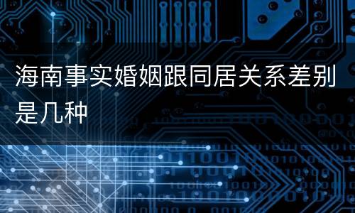 海南事实婚姻跟同居关系差别是几种