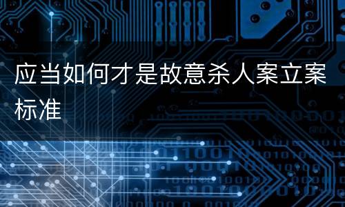 应当如何才是故意杀人案立案标准