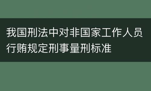 我国刑法中对非国家工作人员行贿规定刑事量刑标准