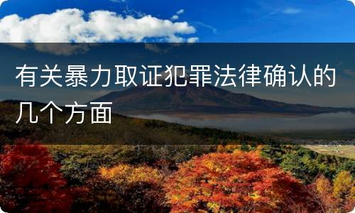 有关暴力取证犯罪法律确认的几个方面