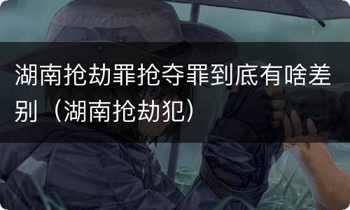 湖南抢劫罪抢夺罪到底有啥差别（湖南抢劫犯）