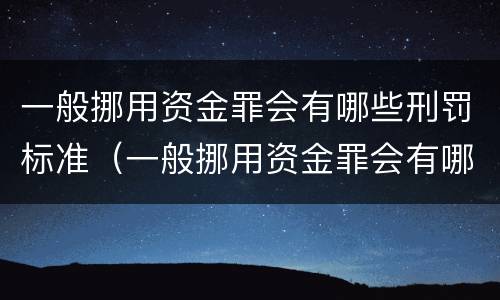 一般挪用资金罪会有哪些刑罚标准（一般挪用资金罪会有哪些刑罚标准和规定）