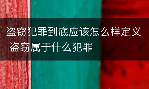 盗窃犯罪到底应该怎么样定义 盗窃属于什么犯罪