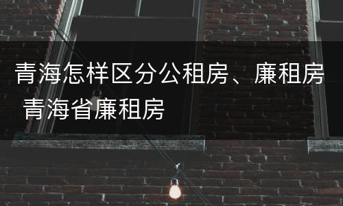 青海怎样区分公租房、廉租房 青海省廉租房