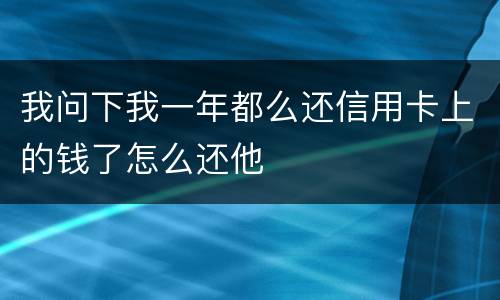 我问下我一年都么还信用卡上的钱了怎么还他