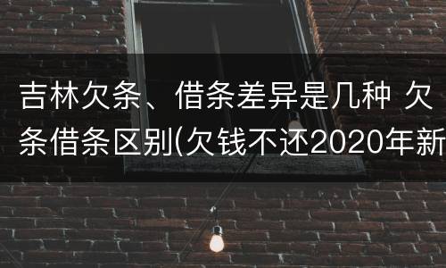 吉林欠条、借条差异是几种 欠条借条区别(欠钱不还2020年新规 - 法律之家