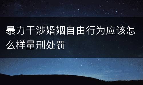 暴力干涉婚姻自由行为应该怎么样量刑处罚