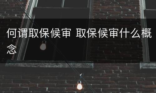 何谓取保候审 取保候审什么概念