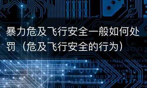 暴力危及飞行安全一般如何处罚（危及飞行安全的行为）