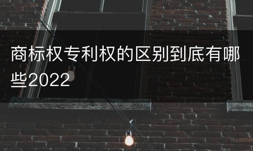 商标权专利权的区别到底有哪些2022