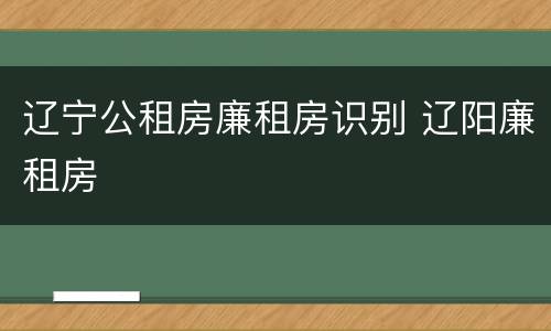 辽宁公租房廉租房识别 辽阳廉租房
