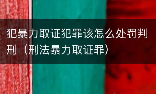 犯暴力取证犯罪该怎么处罚判刑（刑法暴力取证罪）