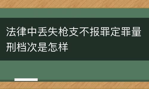 法律中丢失枪支不报罪定罪量刑档次是怎样