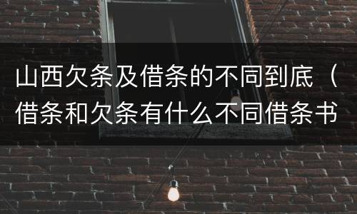 山西欠条及借条的不同到底（借条和欠条有什么不同借条书写）