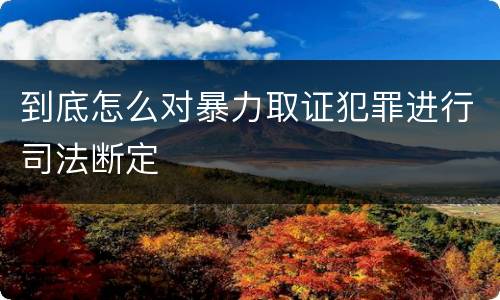 到底怎么对暴力取证犯罪进行司法断定
